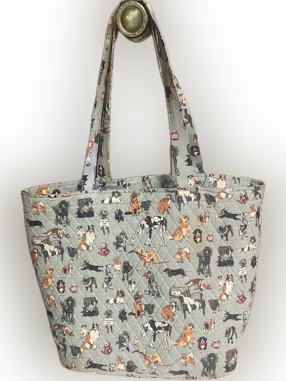 Vera Bradley Best In Show Dog Print Quilted Bag - Gray